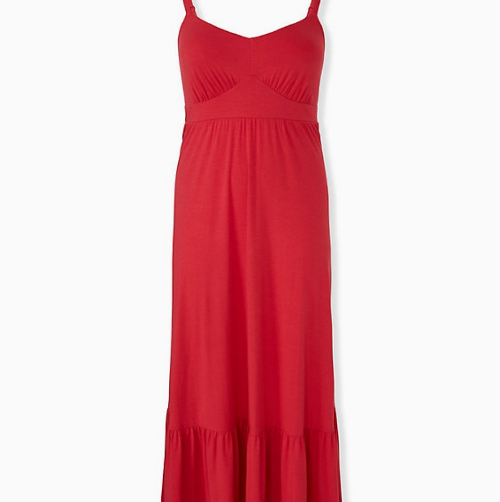 Red Torrid jersey knit maxi dress